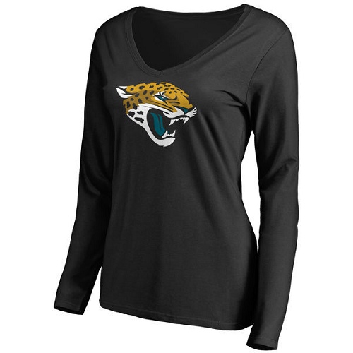 NFL Women's Jacksonville Jaguars Pro Line Black Primary Team Logo Slim Fit Long Sleeve T-Shirt